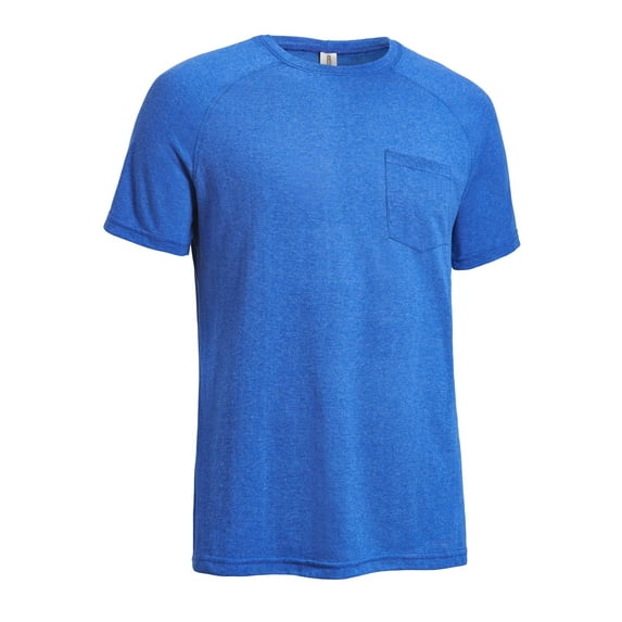 Expert Brand USA-Made Men's Athletic Heather Crewneck T-Shirt, Dark Heather Royal, Medium