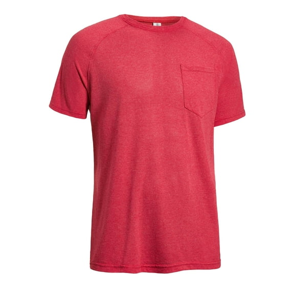 Expert Brand USA-Made Men's Athletic Heather Crewneck T-Shirt, Dark Heather Red, Small