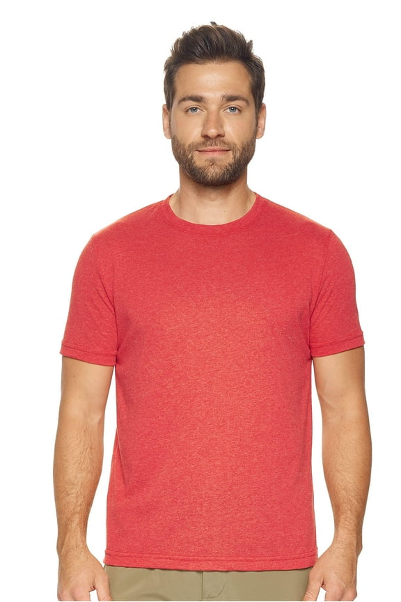 USA-Made Men's Athletic Heather Crewneck T-Shirt, Dark Heather Red, 4XL