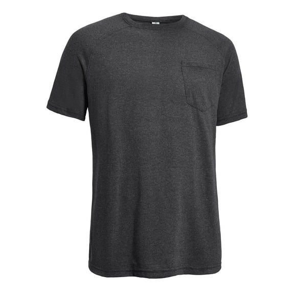Expert Brand USA-Made Men's Athletic Heather Crewneck T-Shirt, Dark Heather Charcoal, Small