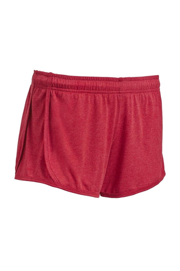USA-Made Women's Athletic Heather Shorts, Red, XL