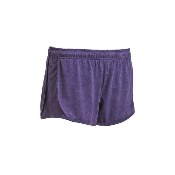 Expert Brand USA-Made Women's Athletic Heather Shorts, Purple, Medium
