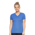 thumbnail image 1 of Expert Brand USA-Made Women's Athletic Heather V-Neck T-Shirt, Dark Heather Royal, Medium, 1 of 5