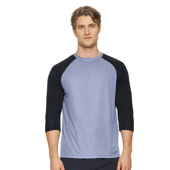 Expert Brand USA-Made Men's DriMax™ Athletic Baseball Shirt, Steel/Black, M