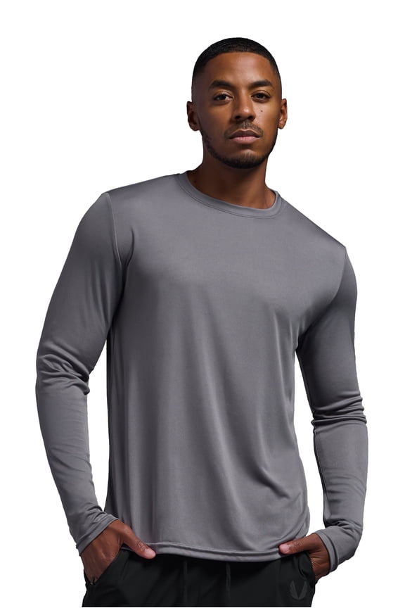 USA-Made Men's DriMax™ Athletic Long Sleeve, Steel, 3XL