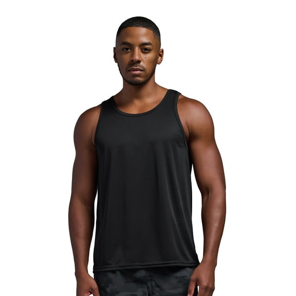 Expert Brand USA-Made Men's DriMax™ Athletic Tank Top, Black, Large