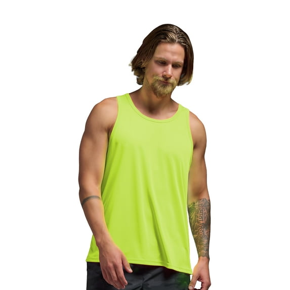 Expert Brand USA-Made Men's DriMax™ Athletic Tank Top, Safety Yellow, Small