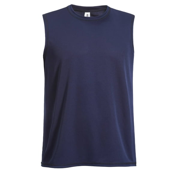 Expert Brand USA-Made Men's DriMax™ Dry Fit Sleeveless Athletic Shirt, Navy, S