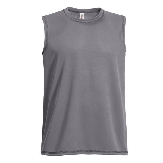 Expert Brand USA-Made Men's DriMax™ Dry Fit Sleeveless Athletic Shirt, Steel, XXL
