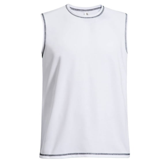 Expert Brand USA-Made Men's DriMax™ Dry Fit Sleeveless Athletic Shirt, White, S