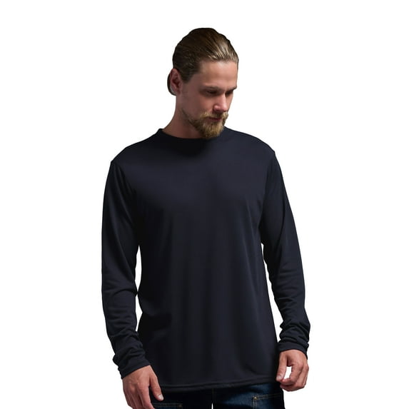 Expert Brand USA-Made Men's DuroSoft™ Outdoor Workwear Long Sleeve, Army Blue, Medium