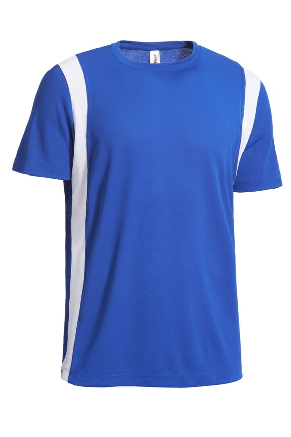 USA-Made Men's Oxymesh™ Athletic Color Block T-Shirt, Royal Blue/White, 2XL