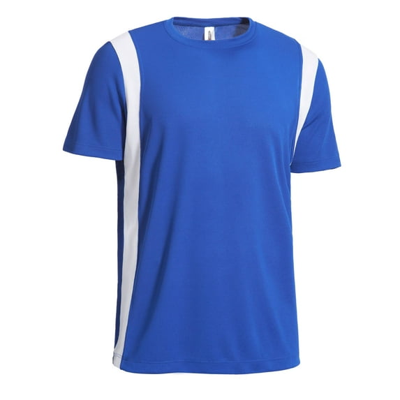 Expert Brand USA-Made Men's Oxymesh™ Athletic Color Block T-Shirt, Royal Blue/White, XL