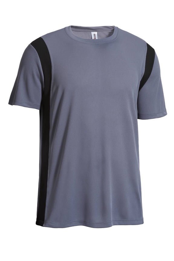 USA-Made Men's Oxymesh™ Athletic Color Block T-Shirt, Steel/Black, 2XL