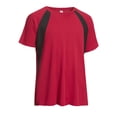 thumbnail image 1 of Expert Brand USA-Made Men's Oxymesh™ Athletic Colorblock Crewneck T-Shirt, Red/Black, 2XL, 1 of 2