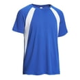 thumbnail image 1 of Expert Brand USA-Made Men's Oxymesh™ Athletic Colorblock Crewneck T-Shirt, Royal Blue/White, Medium, 1 of 2