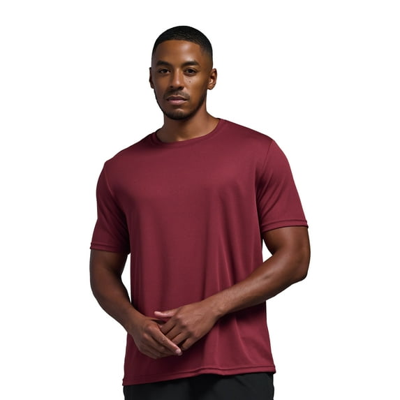 Expert Brand USA-Made Men's Oxymesh™ Athletic Crewneck T-Shirt, Cardinal, XS