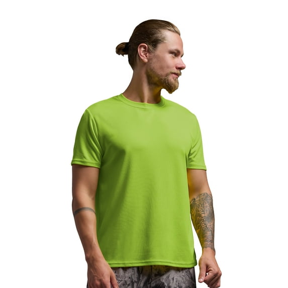 Expert Brand USA-Made Men's Oxymesh™ Athletic Crewneck T-Shirt, Key Lime Green, XXL