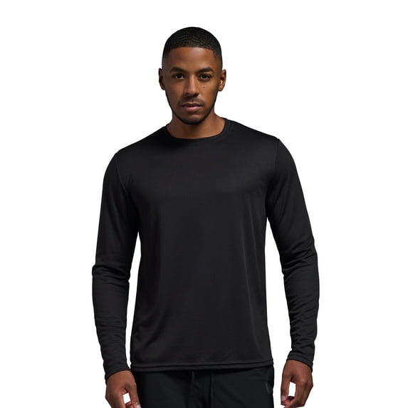 Expert Brand USA-Made Men's Oxymesh™ Athletic Long Sleeve Shirt, Black, Medium