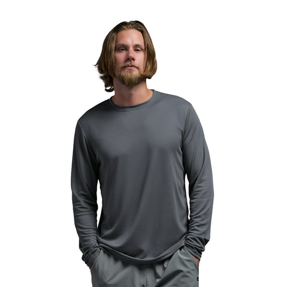 Expert Brand USA-Made Men's Oxymesh™ Athletic Long Sleeve Shirt, Graphite, 4XL