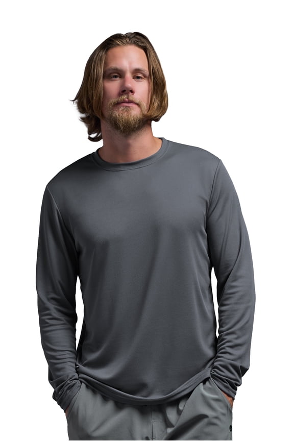 USA-Made Men's Oxymesh™ Athletic Long Sleeve Shirt, Graphite, Medium