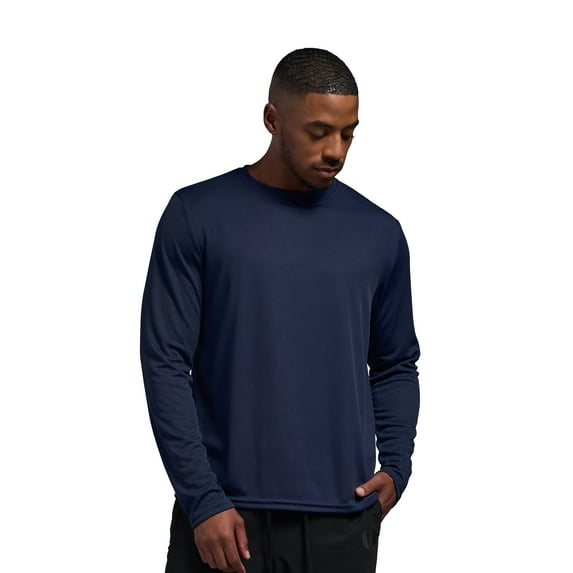 Expert Brand USA-Made Men's Oxymesh™ Athletic Long Sleeve Shirt, Navy, XL