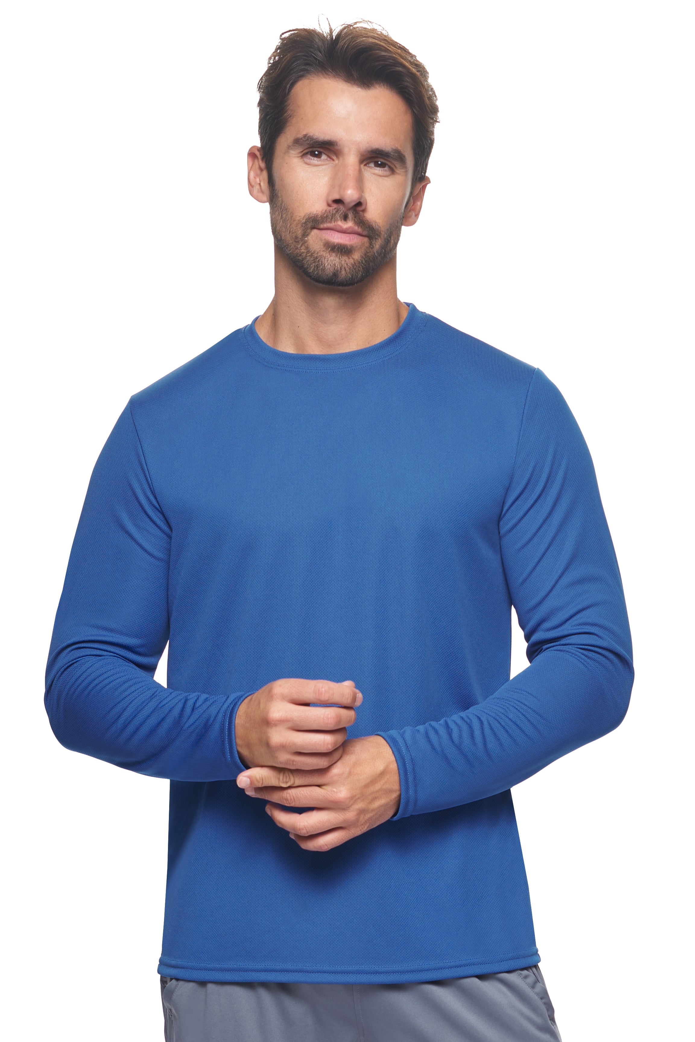 Expert Brand USA-Made Men's Oxymesh™ Athletic Long Sleeve Shirt, Royal ...