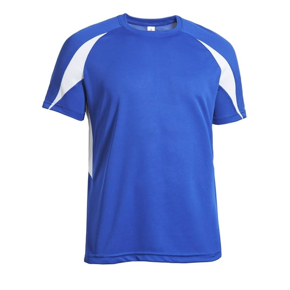 Expert Brand USA-Made Men's Oxymesh™ Athletic Raglan Short Sleeve T-Shirt, Royal Blue/White, Large