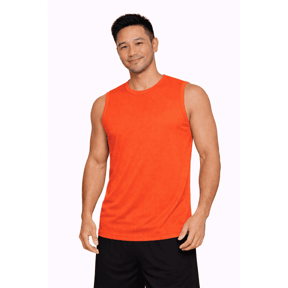 Expert Brand USA-Made Men's Oxymesh™ Athletic Sleeveless T-Shirt, Orange, XL