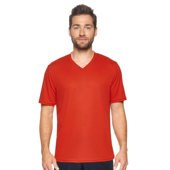 Expert Brand USA-Made Men's Oxymesh™ Athletic V Neck T-Shirt, Red, XXL