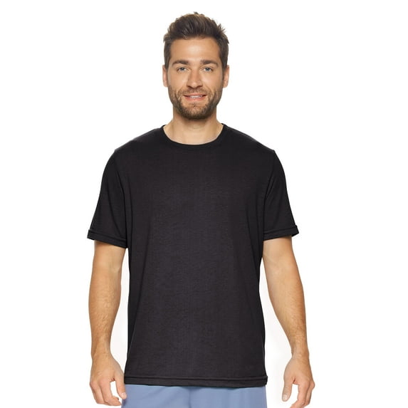 Expert Brand USA-Made Men's TriTec Activewear Crewneck T-shirt, Black, Small