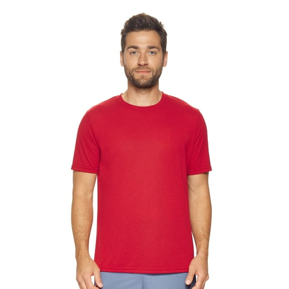 Expert Brand USA-Made Men's TriTec Activewear Crewneck T-shirt, Red, 3XL
