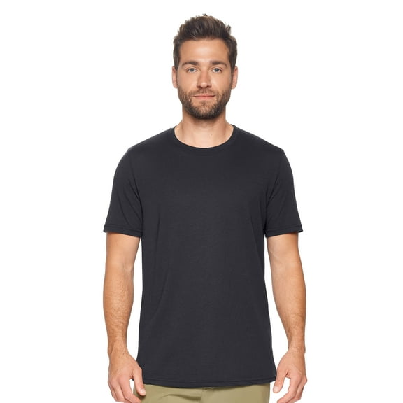 Expert Brand USA-Made Men's MoCA Cotton Blend Crewneck T-Shirt, Black, Medium