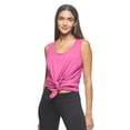 thumbnail image 1 of Expert Brand USA-Made Women's MoCA Cotton Blend Front Tie Tank Top, Berry, 2XL, 1 of 6