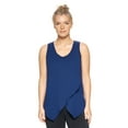 thumbnail image 1 of Expert Brand USA-Made Women's MoCA Cotton Blend Front Tie Tank Top, Navy, Small, 1 of 5