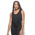 thumbnail image 1 of Expert Brand USA-Made Women's MoCA Cotton Blend Front Tie Tank Top, Black, XL, 1 of 6