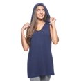 thumbnail image 1 of Expert Brand USA-Made Women's MoCA Cotton Blend Sleeveless Tunic Hoodie, Navy, Small, 1 of 8