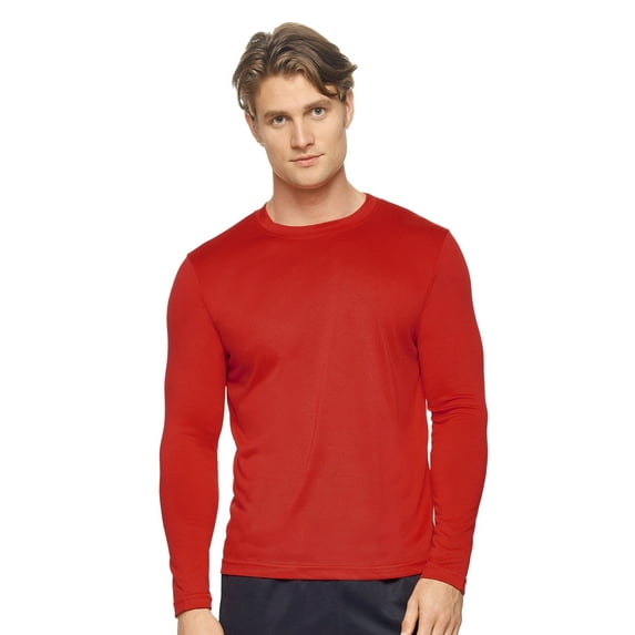 Expert Brand USA-Made Men's Natural-Feel Jersey Long Sleeve, Red, Small
