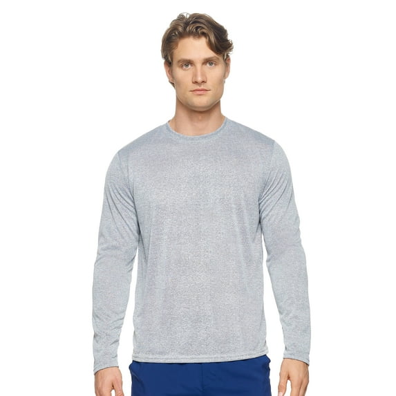 Expert Brand USA-Made Men's Natural-Feel Jersey Long Sleeve, Heather Gray, XL