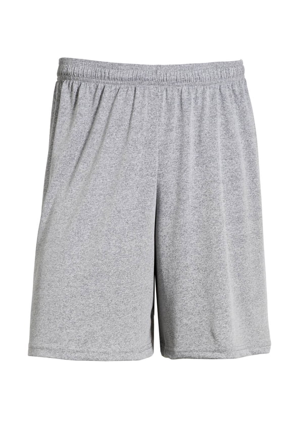 USA-Made Men's Natural-Feel Jersey Training Shorts, Heather Gray, Medium