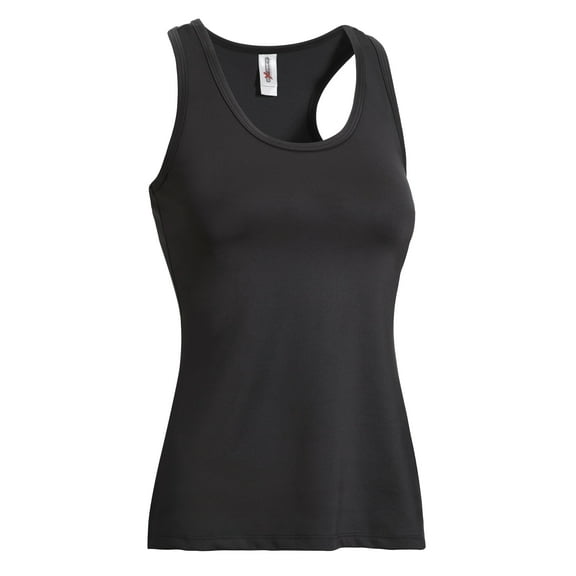 Expert Brand USA-Made Women's Racerback Tank Top Shirt, Black, Large