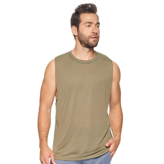Expert Brand USA-Made Men's Siro Raw Edge Muscle Tee, Olive, Small