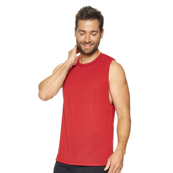 Expert Brand USA-Made Men's Siro Raw Edge Muscle Tee, Scarlet, 3XL
