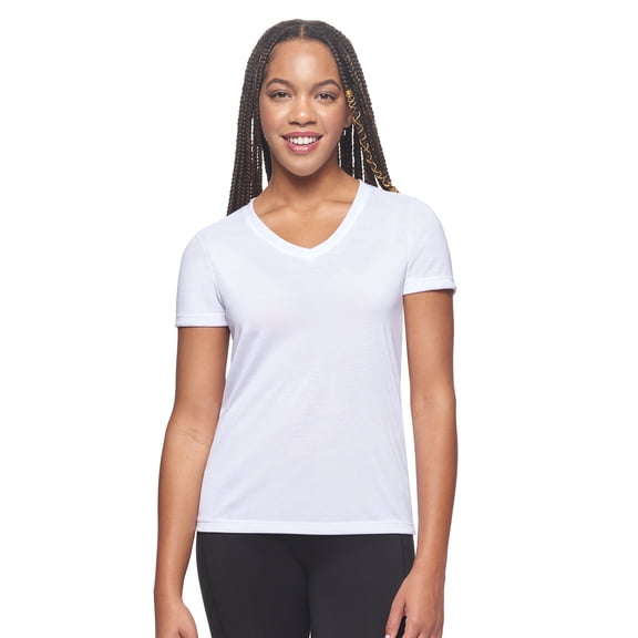 Expert Brand USA-Made Women's Siro Casual V-Neck T-Shirt, White, XS
