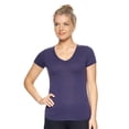 thumbnail image 1 of Expert Brand USA-Made Women's TriTec Active Deep V-Neck T-Shirt, Indigo, Medium, 1 of 5
