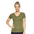 thumbnail image 1 of Expert Brand USA-Made Women's TriTec Active Deep V-Neck T-Shirt, Military OD Green, 2XL, 1 of 5