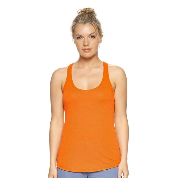 Expert Brand USA-Made Women's TriTec Performance Racerback Tank Top, Orange, 2XL