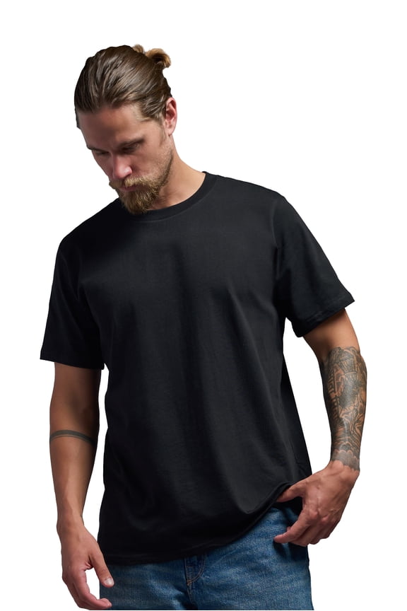 USA-Made Unisex Organic Cotton Crewneck T-Shirt, Black, Medium