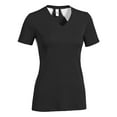 thumbnail image 1 of Expert Brand USA-Made Women's DriMax™ Athletic V Neck T-Shirt, Black/White, S, 1 of 3