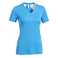thumbnail image 1 of Expert Brand USA-Made Women's DriMax™ Athletic V Neck T-Shirt, Safety Blue/White, 2XL, 1 of 3